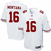 Nike Men & Women & Youth 49ers #16 Joe Montana White Team Color Game Jersey,baseball caps,new era cap wholesale,wholesale hats
